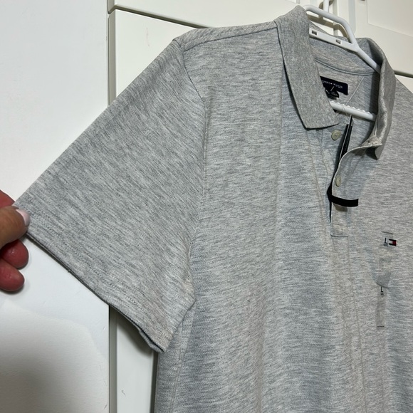 Tommy Hilfiger Custom Fit Polo Shirt Grey Short Sleeve Moisture Wicking NWT - Picture 3 of 14